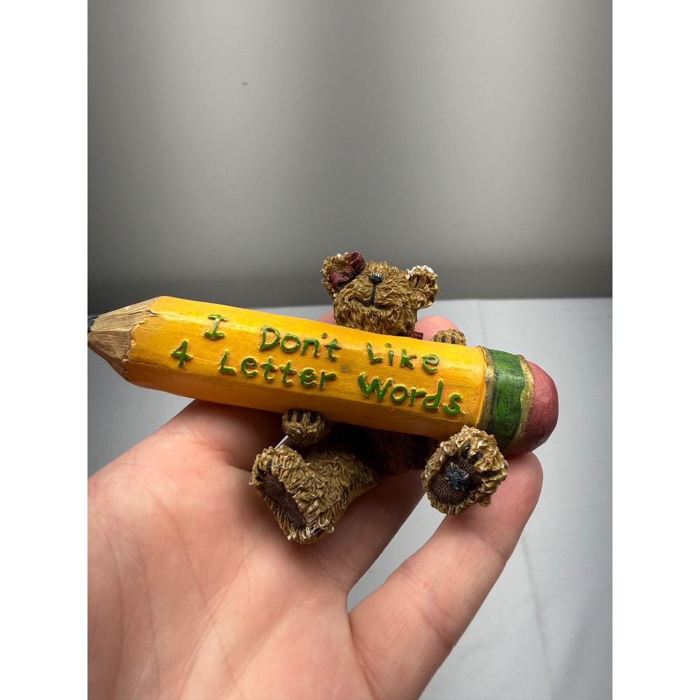 Boyds Bears & Friends I Don't Like 4 Letter Words Pencil Teddy Bear Figurine